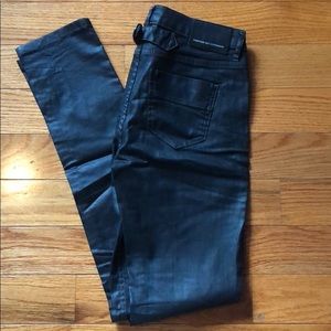 Black Wax Coated Pants